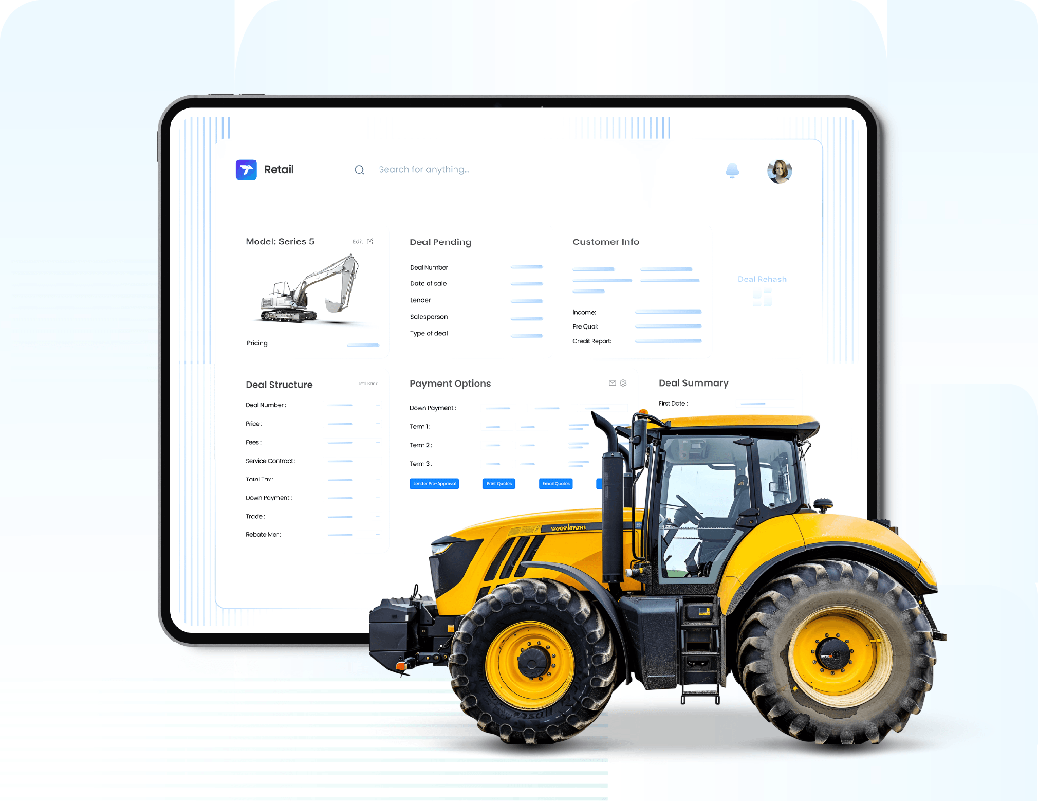 Equipment finance software has to hold a schedule and a meter 